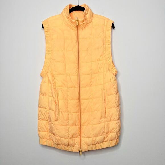 Free People On The Move Packable Puffer Vest in Neon Orange Size Large - Picture 2 of 10